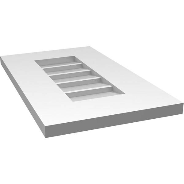 Ekena Millwork Vertical Surface Mount PVC Gable Vent: Non-Functional, w/ 3-1/2"W x 1"P Standard Frame, 12"W x 20"H - GVPVE12X2001SN