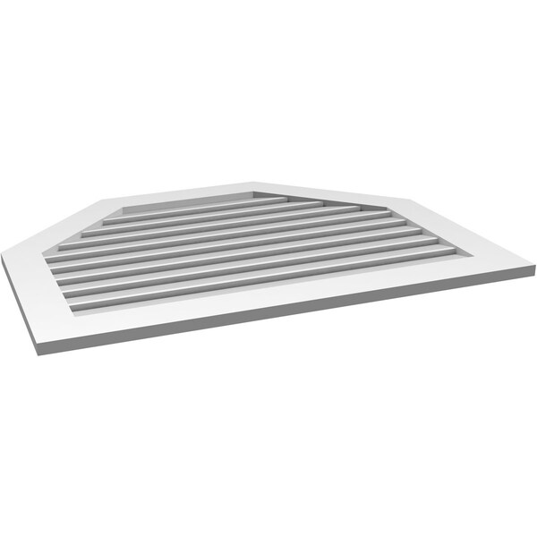 Ekena Millwork Octagonal Top Surface Mount PVC Gable Vent: Functional, w/ 3-1/2"W x 1"P Standard Frame, 42"W x 32"H - GVPOT42X3201SF