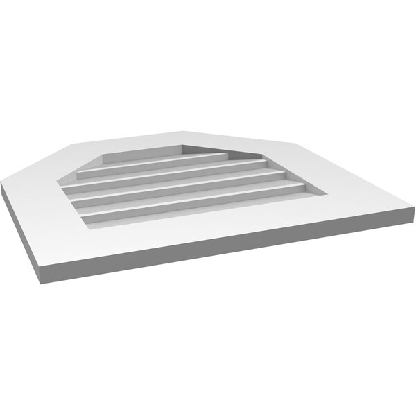 Ekena Millwork Octagonal Top Surface Mount PVC Gable Vent w/ 3-1/2"W x 1"P Standard Frame, 22"W x 20"H - GVPOT22X2001SN