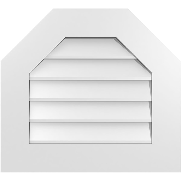 Ekena Millwork Octagonal Top Surface Mount PVC Gable Vent w/ 3-1/2"W x 1"P Standard Frame, 22"W x 20"H - GVPOT22X2001SN