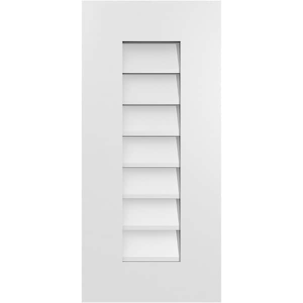 Ekena Millwork Vertical Surface Mount PVC Gable Vent: Non-Functional, w/ 3-1/2"W x 1"P Standard Frame, 12"W x 26"H - GVPVE12X2601SN