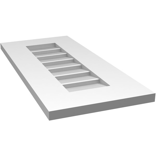 Ekena Millwork Vertical Surface Mount PVC Gable Vent: Non-Functional, w/ 3-1/2"W x 1"P Standard Frame, 12"W x 26"H - GVPVE12X2601SN