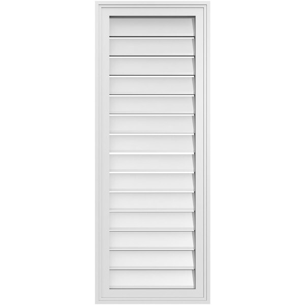 Ekena Millwork Vertical Surface Mount PVC Gable Vent: Functional, w/ 2"W x 1-1/2"P Brickmould Frame, 16"W x 42"H - GVPVE16X4202SF