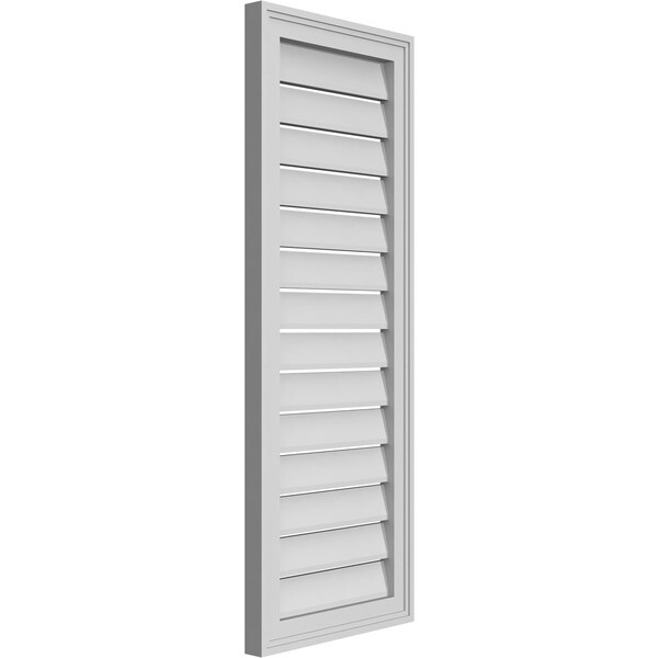 Ekena Millwork Vertical Surface Mount PVC Gable Vent: Functional, w/ 2"W x 1-1/2"P Brickmould Frame, 16"W x 42"H - GVPVE16X4202SF