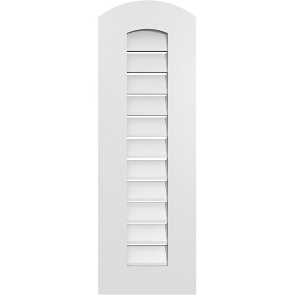 Ekena Millwork Arch Top Surface Mount PVC Gable Vent: Non-Functional, w/ 3-1/2"W x 1"P Standard Frame, 12"W x 34"H - GVPAR12X3401SN