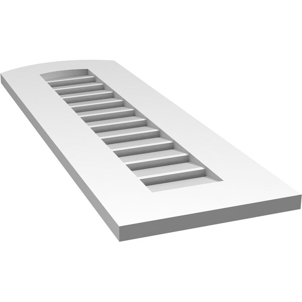 Ekena Millwork Arch Top Surface Mount PVC Gable Vent: Non-Functional, w/ 3-1/2"W x 1"P Standard Frame, 12"W x 34"H - GVPAR12X3401SN