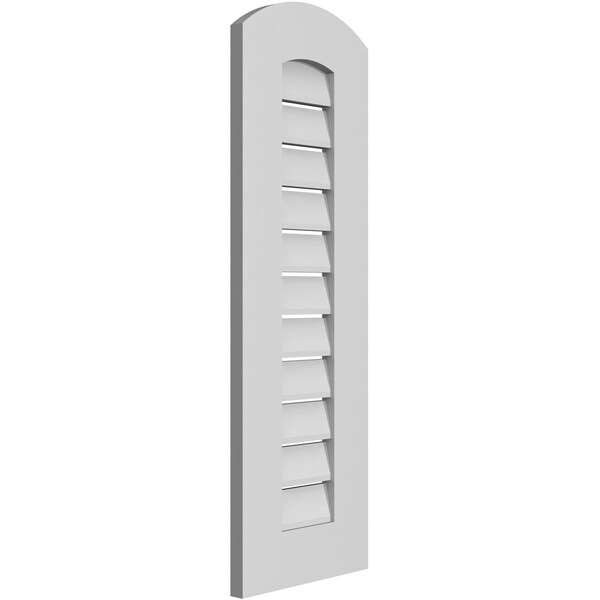 Ekena Millwork Arch Top Surface Mount PVC Gable Vent: Non-Functional, w/ 3-1/2"W x 1"P Standard Frame, 12"W x 34"H - GVPAR12X3401SN