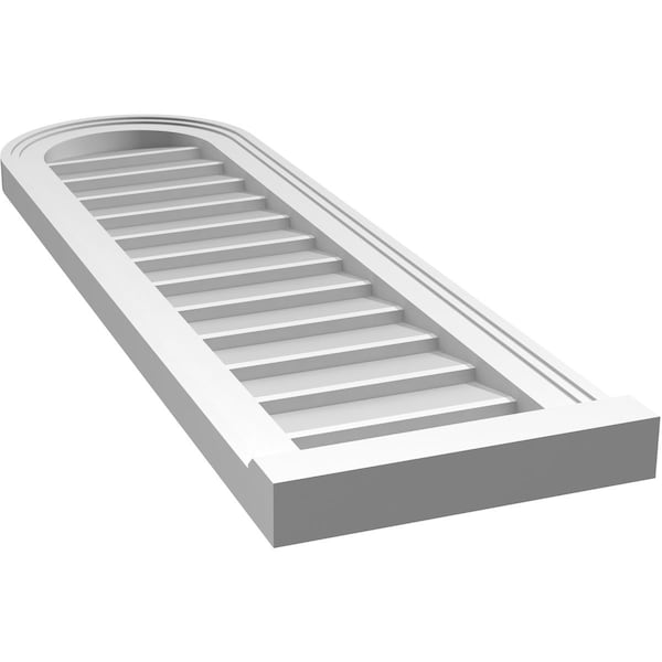 Ekena Millwork Round Top Surface Mount PVC Gable Vent w/ 2"W x 2"P Brickmould Sill Frame, 12"W x 40"H - GVPRT12X4003SN