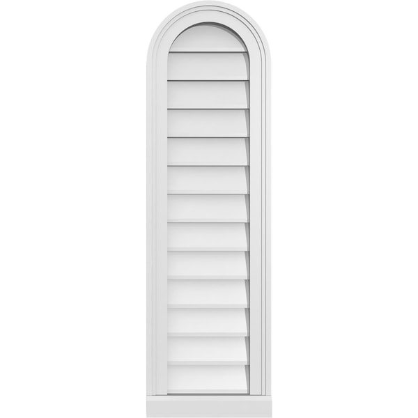 Ekena Millwork Round Top Surface Mount PVC Gable Vent w/ 2"W x 2"P Brickmould Sill Frame, 12"W x 40"H - GVPRT12X4003SN