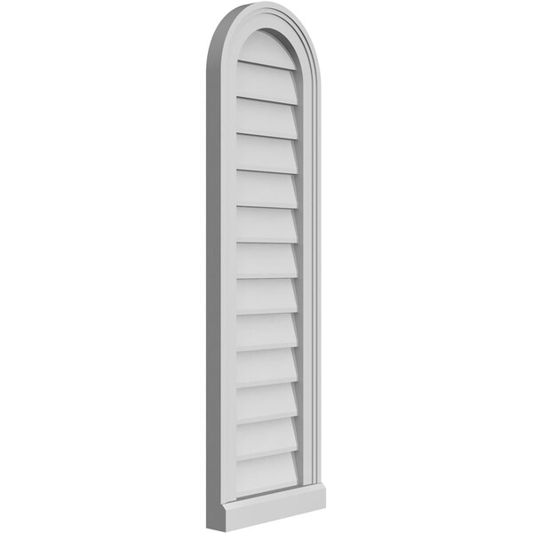 Ekena Millwork Round Top Surface Mount PVC Gable Vent w/ 2"W x 2"P Brickmould Sill Frame, 12"W x 40"H - GVPRT12X4003SN
