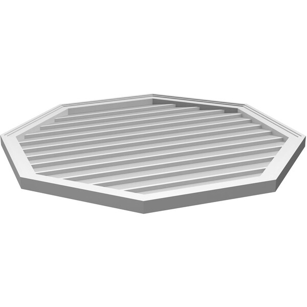 Ekena Millwork Octagonal Surface Mount PVC Gable Vent w/ 2"W x 1-1/2"P Brickmould Frame, 38"W x 38"H - GVPOC38X3802SN