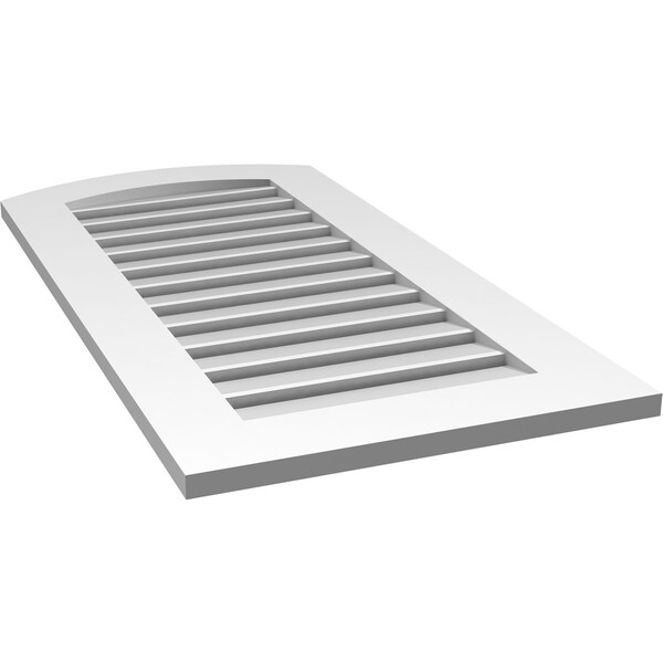 Ekena Millwork Arch Top Surface Mount PVC Gable Vent: Non-Functional, w/ 3-1/2"W x 1"P Standard Frame, 20"W x 38"H - GVPAR20X3801SN