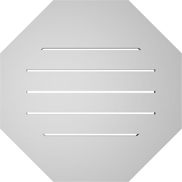 Ekena Millwork Octagonal Surface Mount PVC Gable Vent: Functional, w/ 3-1/2"W x 1"P Standard Frame, 24"W x 24"H - GVPOC24X2401SF