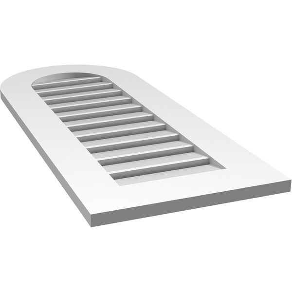 Ekena Millwork Round Top Surface Mount PVC Gable Vent: Functional, w/ 3-1/2"W x 1"P Standard Frame, 16"W x 38"H - GVPRT16X3801SF