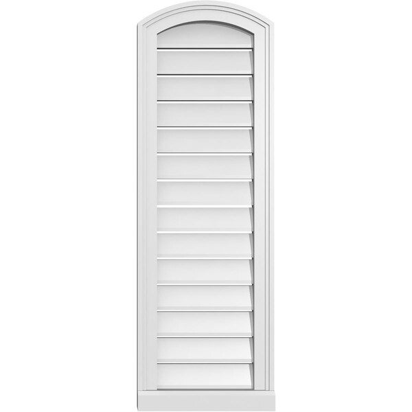 Ekena Millwork Arch Top Surface Mount PVC Gable Vent w/ 2"W x 2"P Brickmould Sill Frame, 14"W x 40"H - GVPAR14X4003SN