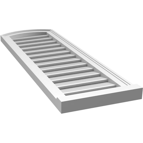 Ekena Millwork Arch Top Surface Mount PVC Gable Vent w/ 2"W x 2"P Brickmould Sill Frame, 14"W x 40"H - GVPAR14X4003SN