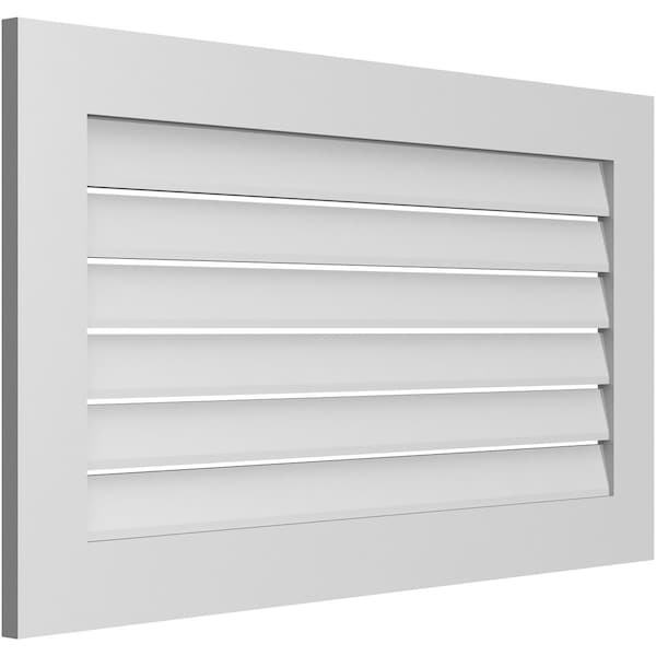 Ekena Millwork Vertical Surface Mount PVC Gable Vent: Functional, w/ 3-1/2"W x 1"P Standard Frame, 42"W x 24"H - GVPVE42X2401SF