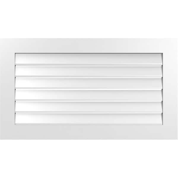Ekena Millwork Vertical Surface Mount PVC Gable Vent: Functional, w/ 3-1/2"W x 1"P Standard Frame, 42"W x 24"H - GVPVE42X2401SF