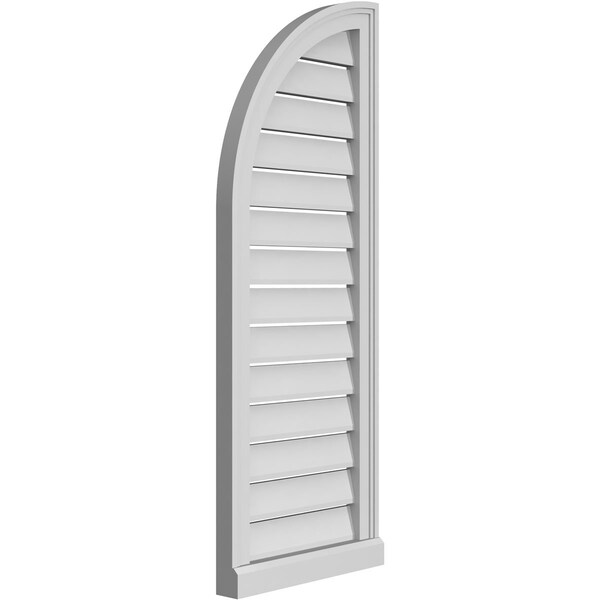 Ekena Millwork Quarter Round Top Left Surface Mount PVC Gable Vent w/ 2"W x 2"P Brickmould Sill Frame, 16"W x 42"H - GVPQL16X4203SF