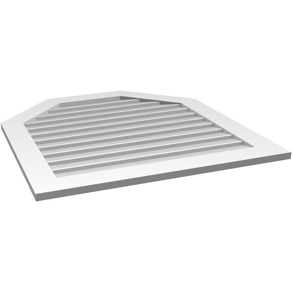 Ekena Millwork Octagonal Top Surface Mount PVC Gable Vent w/ 3-1/2"W x 1"P Standard Frame, 36"W x 38"H - GVPOT36X3801SN