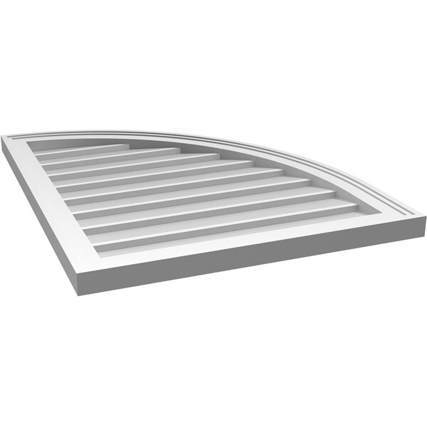 Ekena Millwork Quarter Round Top Right Surface Mount PVC Gable Vent w/ 2"W x 2"P Brickmould Sill Frame, 24"W x 30"H - GVPQR24X3003SN
