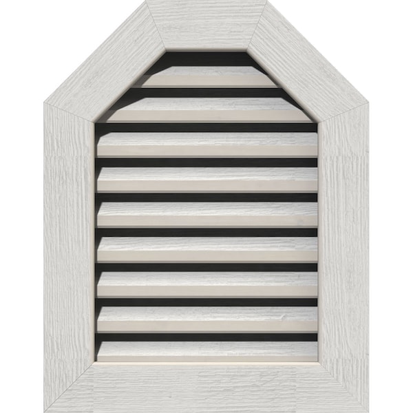 Ekena Millwork Octagonal Top Gable Vent Western Red Cedar Gable Vent w/1" x 4" Flat Trim Frame, 20"W x 22"H - GVWOT20X2201RFPWR