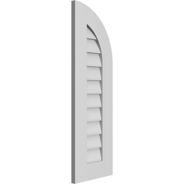 Ekena Millwork Quarter Round Top Right Surface Mount PVC Gable Vent w/ 3-1/2"W x 1"P Standard Frame, 12"W x 36"H - GVPQR12X3601SN