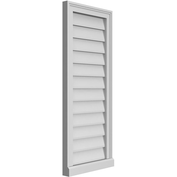 Ekena Millwork Vertical Surface Mount PVC Gable Vent w/ 2"W x 2"H , Brickmould Sill Frame, 16"W x 38"H - GVPVE16X3803SN