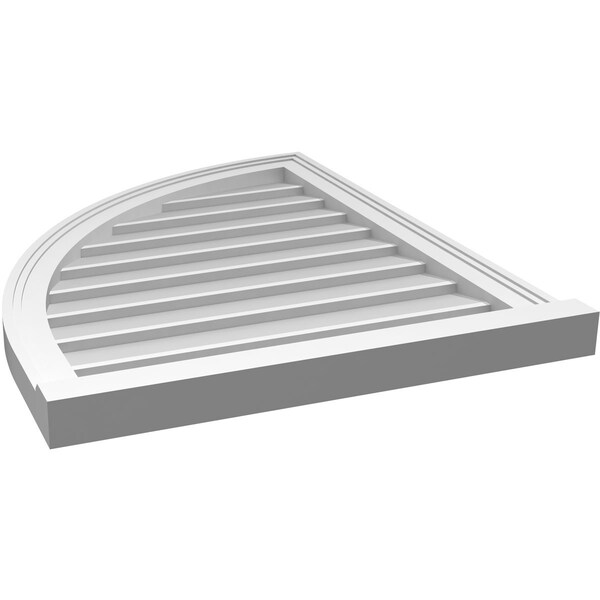 Ekena Millwork Quarter Round Top Left Surface Mount PVC Gable Vent w/ 2"W x 2"P Brickmould Sill Frame, 24"W x 30"H - GVPQL24X3003SN