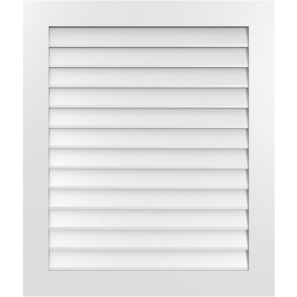 Ekena Millwork Vertical Surface Mount PVC Gable Vent: Non-Functional, w/3-1/2"W x 1"H, Standard Frame, 34"W x 40"H - GVPVE34X4001SN