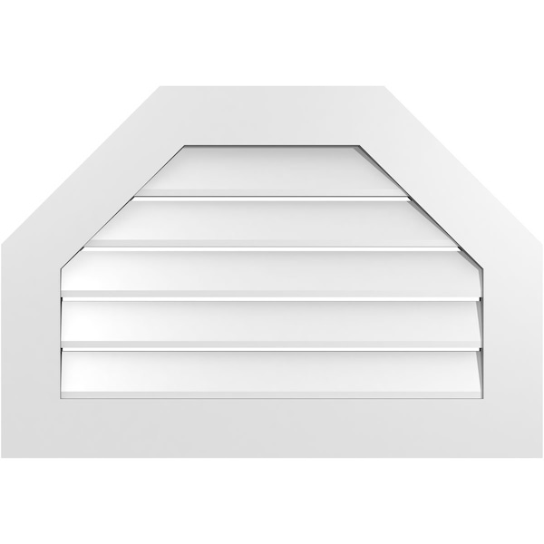 Ekena Millwork Octagonal Top Surface Mount PVC Gable Vent: Functional, w/ 3-1/2"W x 1"P Standard Frame, 32"W x 22"H - GVPOT32X2201SF