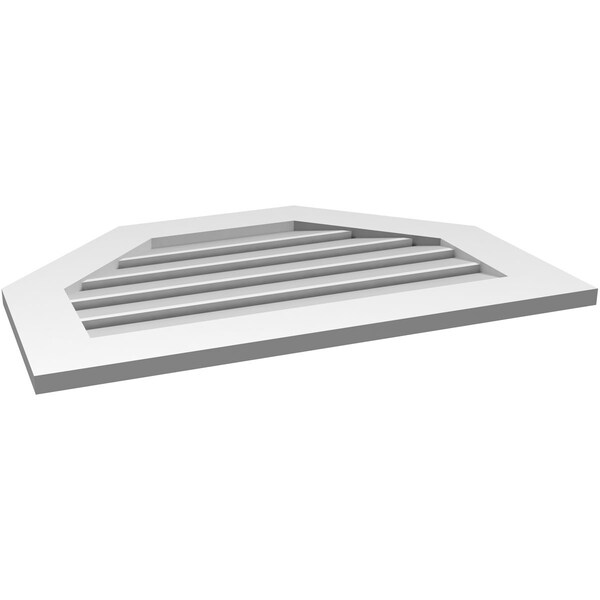 Ekena Millwork Octagonal Top Surface Mount PVC Gable Vent: Functional, w/ 3-1/2"W x 1"P Standard Frame, 32"W x 22"H - GVPOT32X2201SF