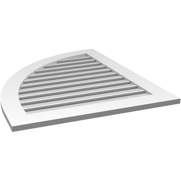 Ekena Millwork Quarter Round Top Left Surface Mount PVC Gable Vent w/ 3-1/2"W x 1"P Standard Frame, 32"W x 38"H - GVPQL32X3801SF
