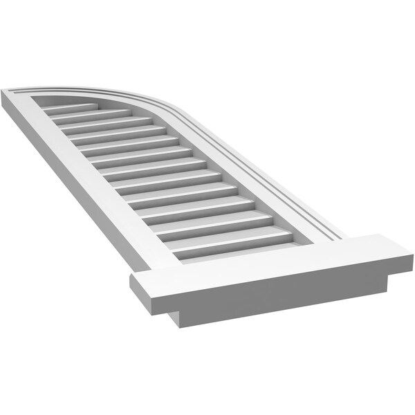 Ekena Millwork Quarter Round Top Right Surface Mount PVC Gable Vent w/ 2"W x 2"P Brickmould Sill Frame, 12"W x 42"H - GVPQR12X4203SF