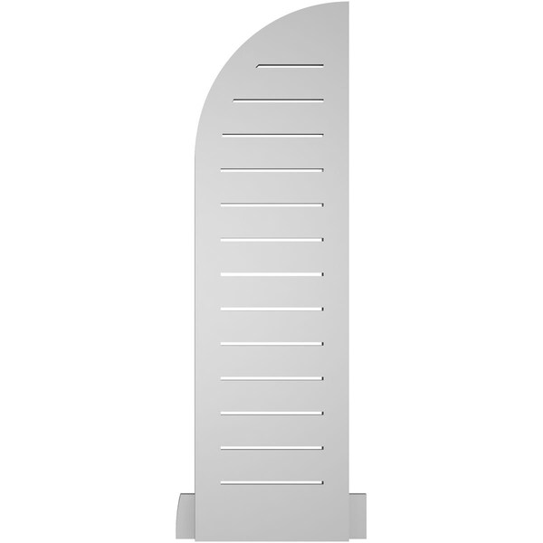 Ekena Millwork Quarter Round Top Right Surface Mount PVC Gable Vent w/ 2"W x 2"P Brickmould Sill Frame, 12"W x 42"H - GVPQR12X4203SF
