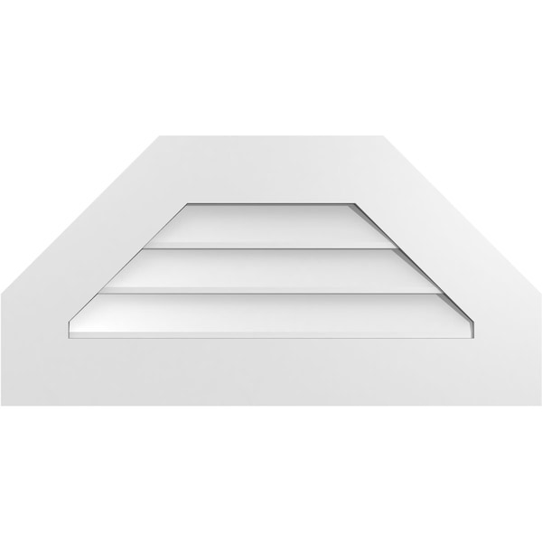 Ekena Millwork Octagonal Top Surface Mount PVC Gable Vent w/ 3-1/2"W x 1"P Standard Frame, 28"W x 14"H - GVPOT28X1401SN