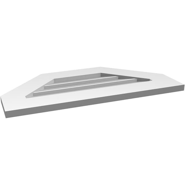 Ekena Millwork Octagonal Top Surface Mount PVC Gable Vent w/ 3-1/2"W x 1"P Standard Frame, 28"W x 14"H - GVPOT28X1401SN