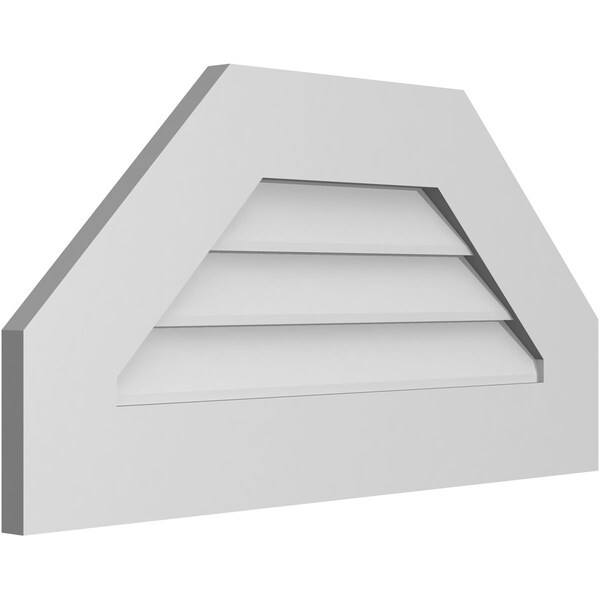 Ekena Millwork Octagonal Top Surface Mount PVC Gable Vent w/ 3-1/2"W x 1"P Standard Frame, 28"W x 14"H - GVPOT28X1401SN