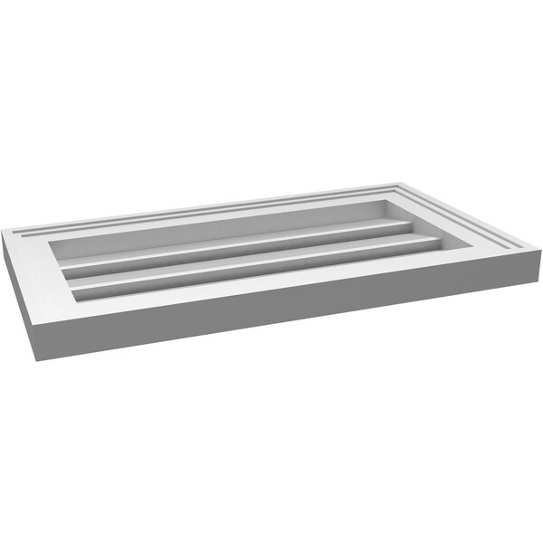 Ekena Millwork Vertical Surface Mount PVC Gable Vent: Functional, w/ 2"W x 1-1/2"P Brickmould Frame, 22"W x 12"H - GVPVE22X1202SF