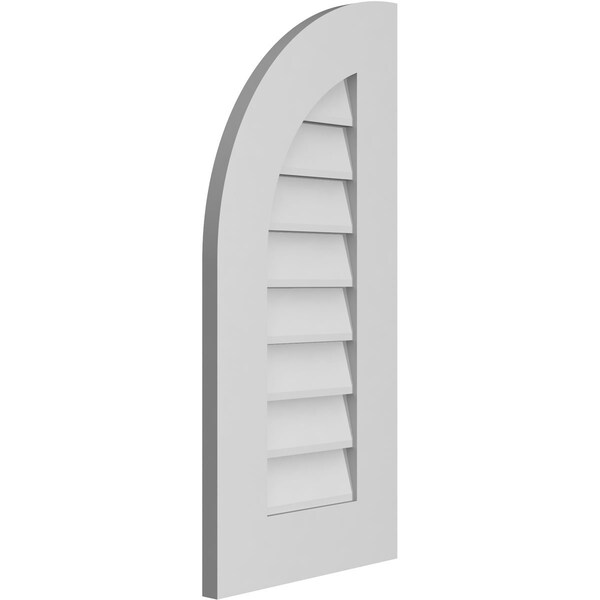 Ekena Millwork Quarter Round Top Left Surface Mount PVC Gable Vent w/ 3-1/2"W x 1"P Standard Frame, 14"W x 30"H - GVPQL14X3001SN