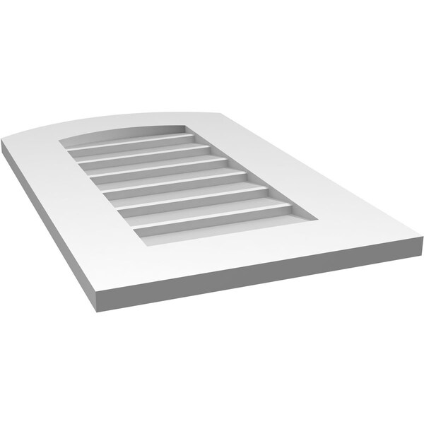 Ekena Millwork Arch Top Surface Mount PVC Gable Vent: Functional, w/ 3-1/2"W x 1"P Standard Frame, 16"W x 26"H - GVPAR16X2601SF