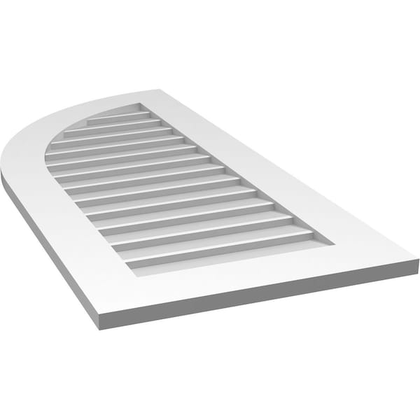 Ekena Millwork Quarter Round Top Left Surface Mount PVC Gable Vent w/ 3-1/2"W x 1"P Standard Frame, 20"W x 42"H - GVPQL20X4201SN
