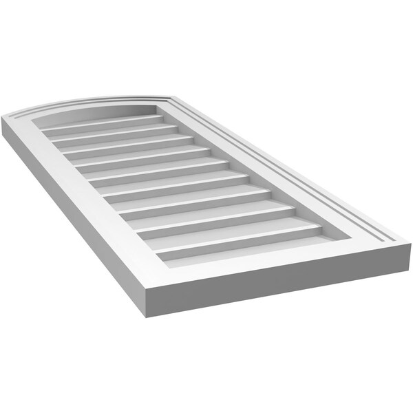 Ekena Millwork Arch Top Surface Mount PVC Gable Vent: Functional, w/ 2"W x 1-1/2"P Brickmould Frame, 14"W x 32"H - GVPAR14X3202SF