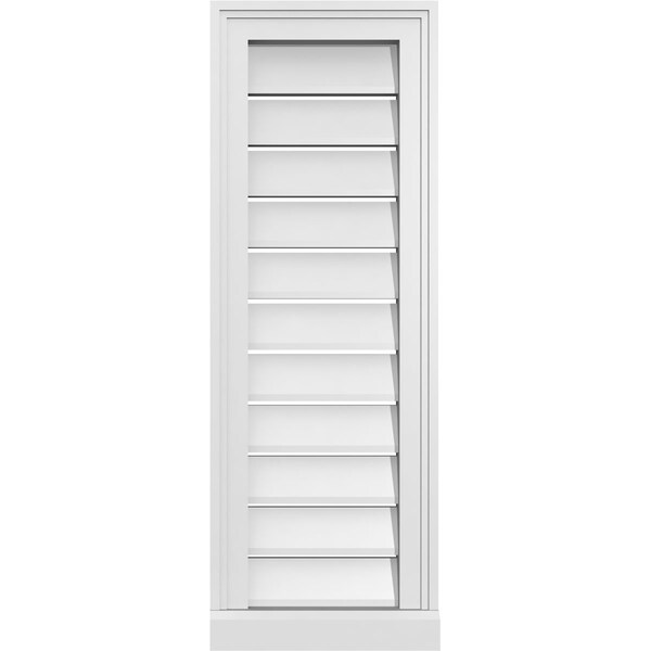 Ekena Millwork Vertical Surface Mount PVC Gable Vent: Functional, w/ 2"W x 2"P Brickmould Sill Frame, 12"W x 34"H - GVPVE12X3403SF