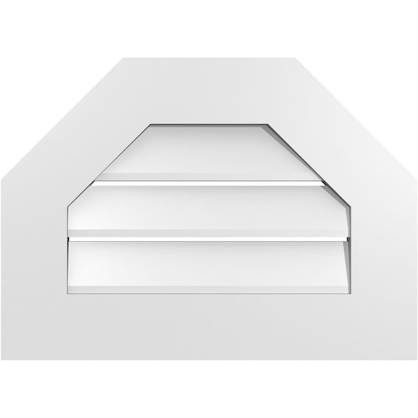Ekena Millwork Octagonal Top Surface Mount PVC Gable Vent: Functional, w/ 3-1/2"W x 1"P Standard Frame, 22"W x 16"H - GVPOT22X1601SF
