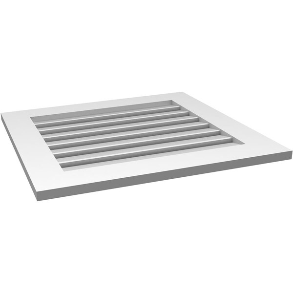 Ekena Millwork Vertical Surface Mount PVC Gable Vent: Functional, w/ 3-1/2"W x 1"P Standard Frame, 28"W x 26"H - GVPVE28X2601SF