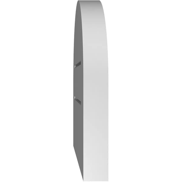 Ekena Millwork Round Top Surface Mount PVC Gable Vent: Functional, w/ 2"W x 1-1/2"P Brickmould Frame, 12"W x 12"H - GVPRT12X1202SF