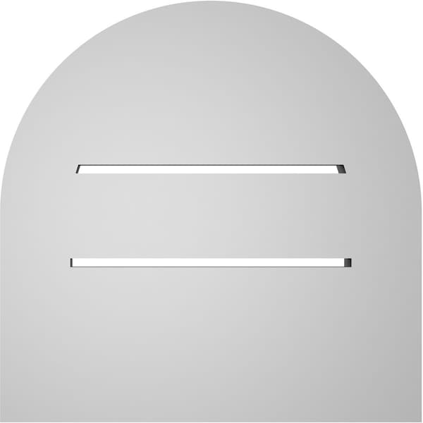 Ekena Millwork Round Top Surface Mount PVC Gable Vent: Functional, w/ 2"W x 1-1/2"P Brickmould Frame, 12"W x 12"H - GVPRT12X1202SF