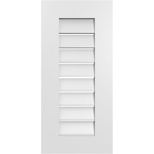 Ekena Millwork Vertical Surface Mount PVC Gable Vent: Functional, w/ 3-1/2"W x 1"P Standard Frame, 14"W x 30"H - GVPVE14X3001SF