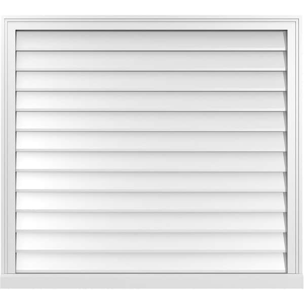 Ekena Millwork Vertical Surface Mount PVC Gable Vent w/ 2"W x 2"H , Brickmould Sill Frame, 42"W x 38"H - GVPVE42X3803SN